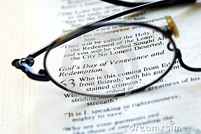 Bible: Godâ€™s Day of Vengeance and Redemption Stock Photo